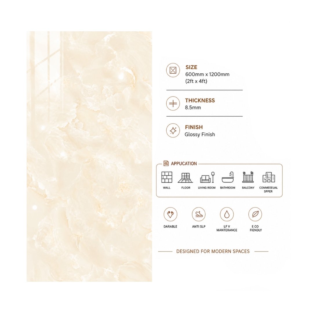 AL Petal Onyx Beige Marble & Stone Kitchen Tiles - My Home Studio